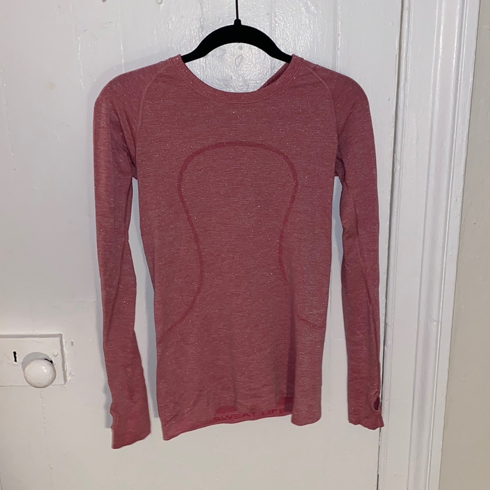 sparkly pink long sleeve Lululemon SIZE 6